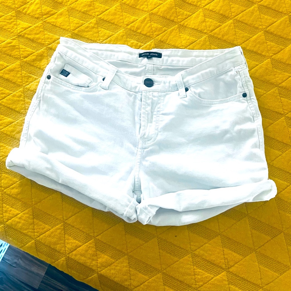 Dear John white denim shorts